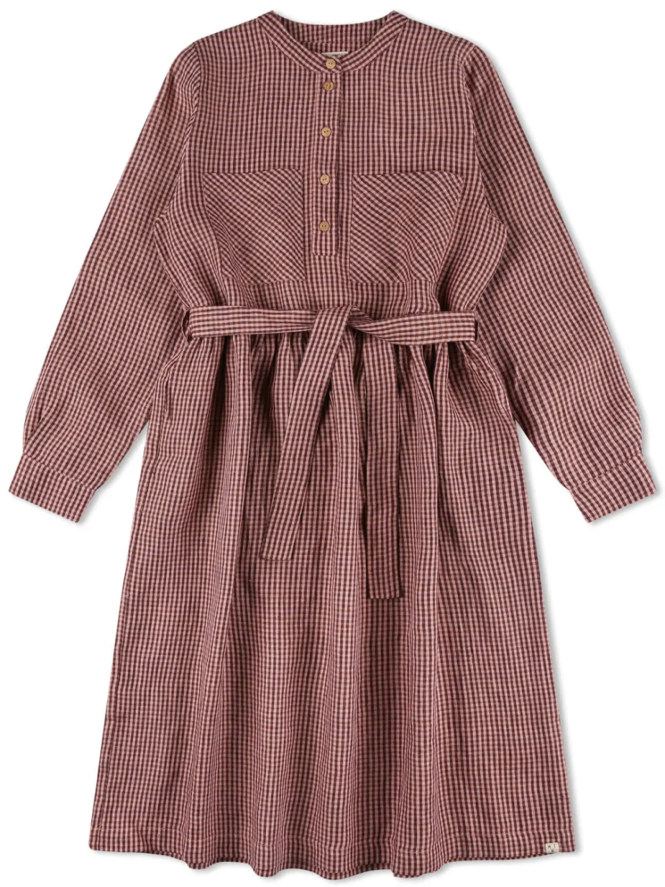 MATONA dames vegan Jurk Belted Heather Donkerrood, foto 2