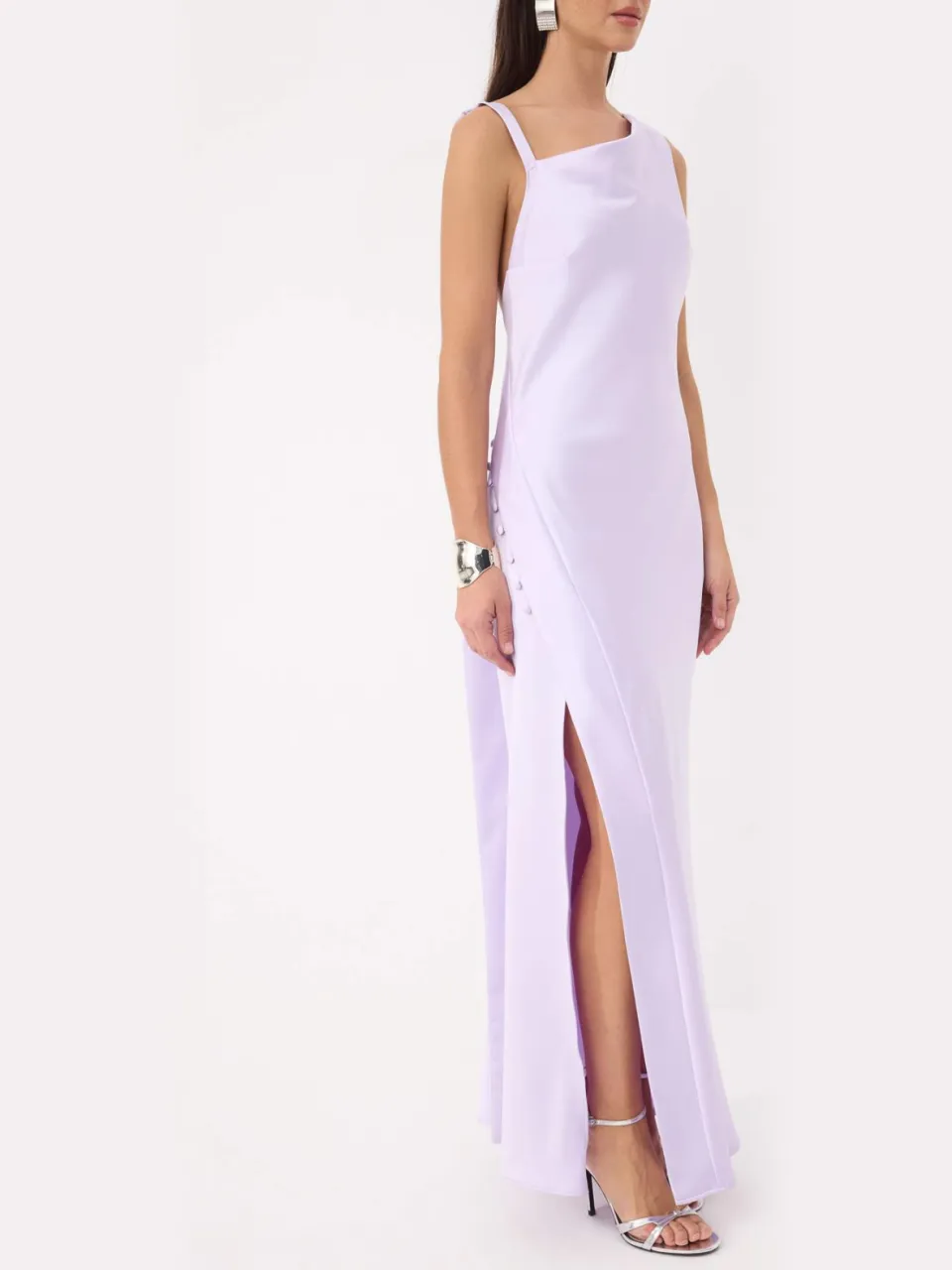 Trendyol TRENDYOLMİLLA Dames Paars Effen Maxi Mouwloos Recht Avond & Gala Jurk, foto 2