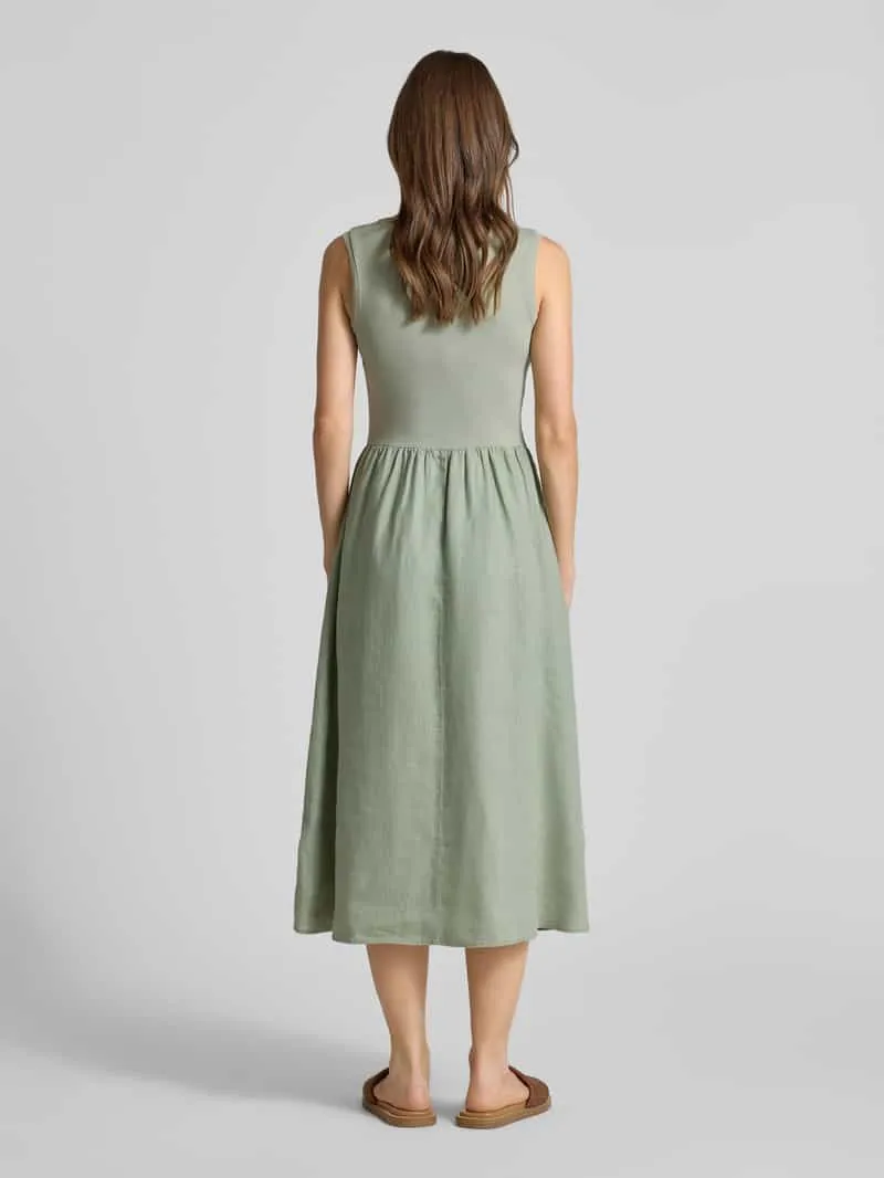 Oui Midi-jurk met Ronde hals groen, foto 3