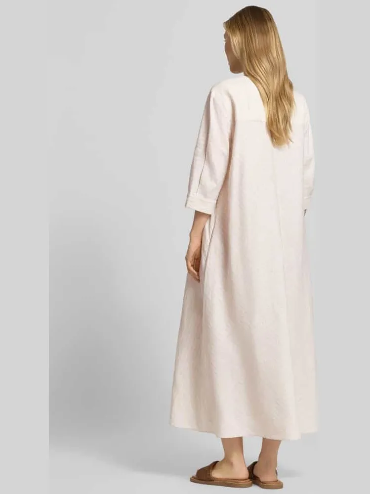 Max Mara Midi-jurk van mix van katoen en linnen met 3/4-mouw, foto 3