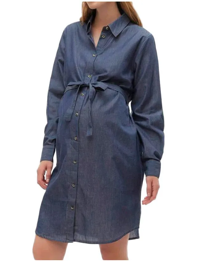 Mamalicious Korte Jurk Mamalicious Natalia Blauw