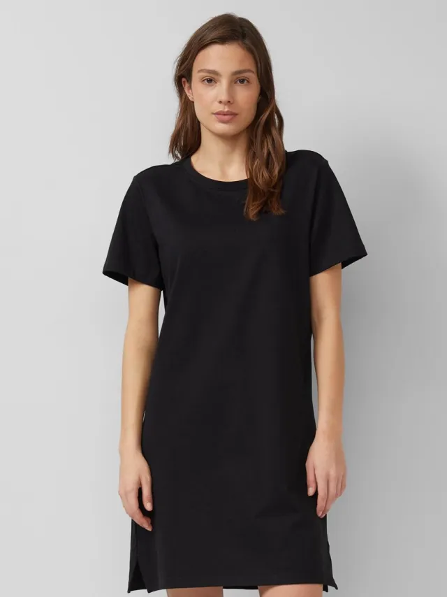 S.Oliver female - Jersey jurk met zijsplitten zwart