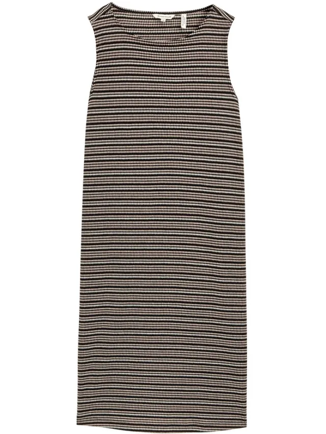 Tom Tailor Jacquard jurk - black knit structure stripe
