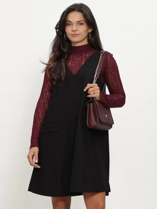 Y.A.S. YAS Dames Jurken Yasdakota Sl Wide Spencer Dress - Zwart