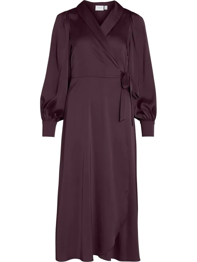 Vila jurk met V-hals Midi met lange mouwen Fig
