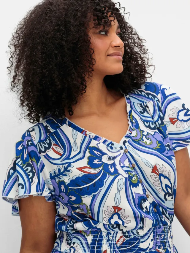 Maxi-jurk offwhite gedessineerd, foto 3