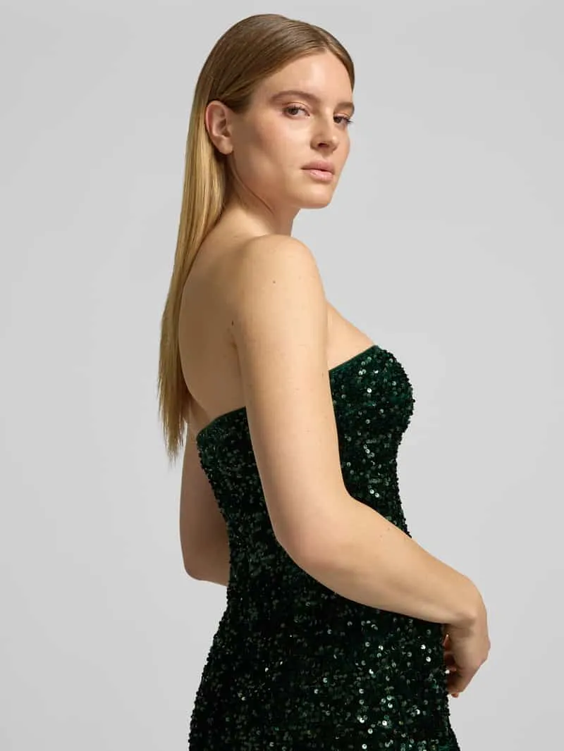 Apricot Knielange jurk met all-over paillettenafwerking groen, foto 3