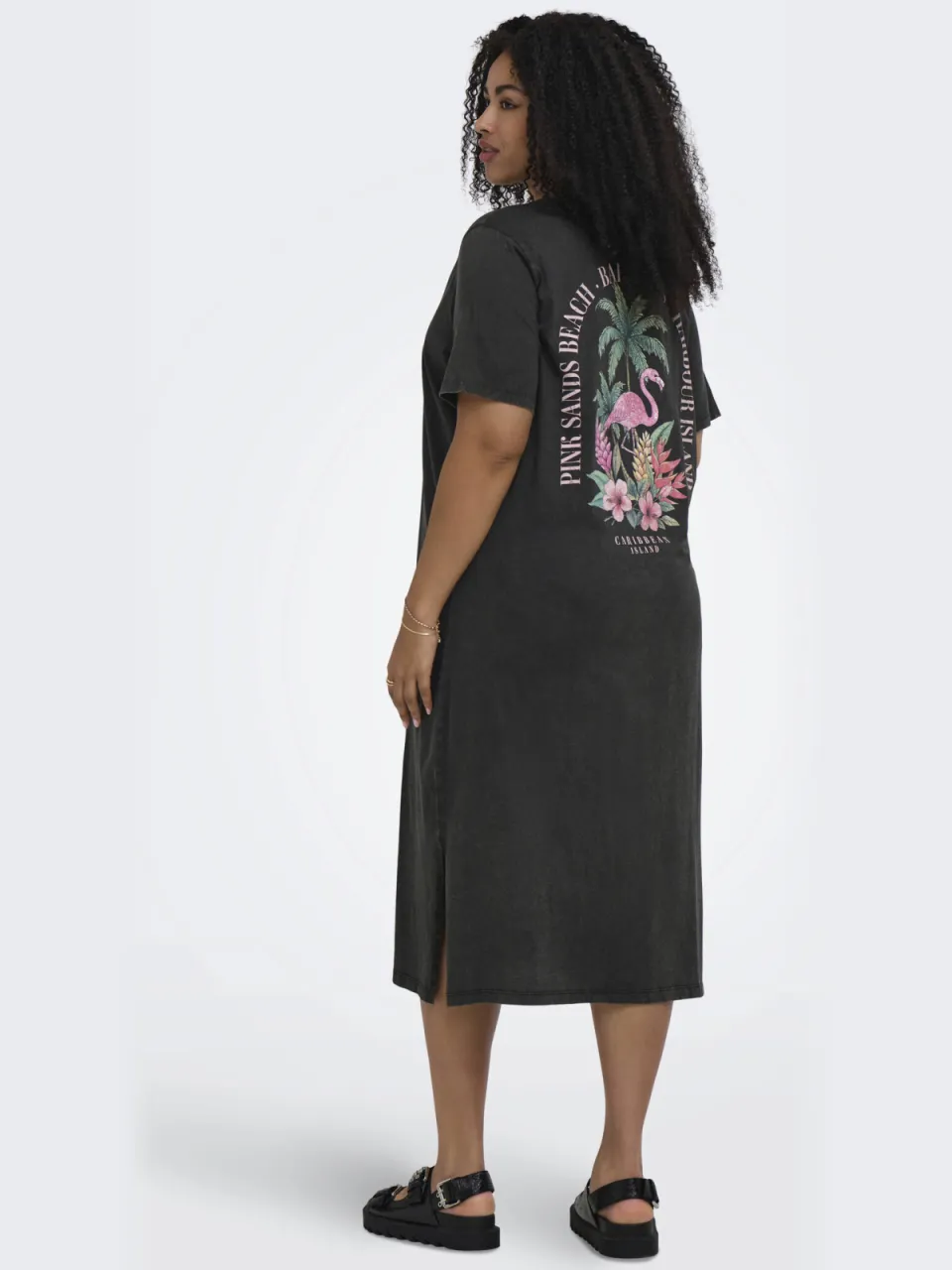 Only Carmakoma T-shirtjurk met backprint zwart, foto 5