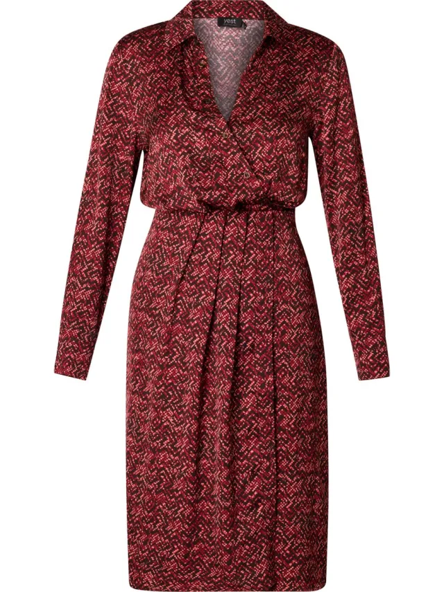 Yesta jurk half wikkel Brick Red