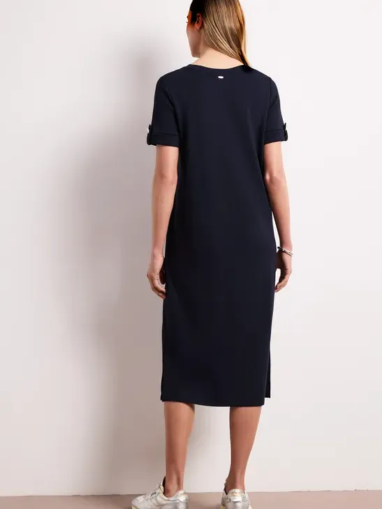 Street One Midi-jurk met ronde hals en knopen blauw, foto 3