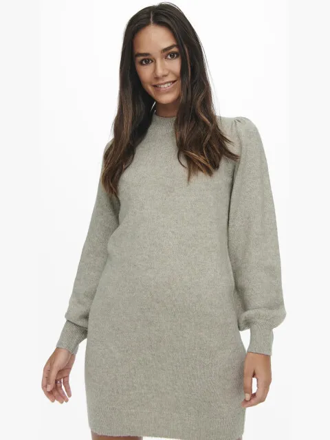 Jacqueline De Yong Rue life l/s high neck dress Grijs