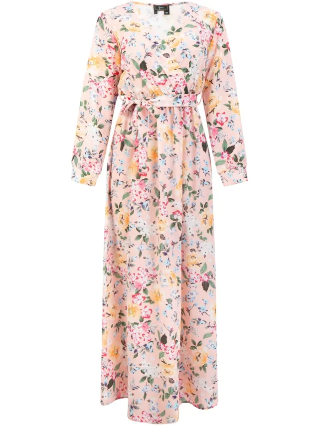 Faina Maxi-jurk met bloemenprint roze