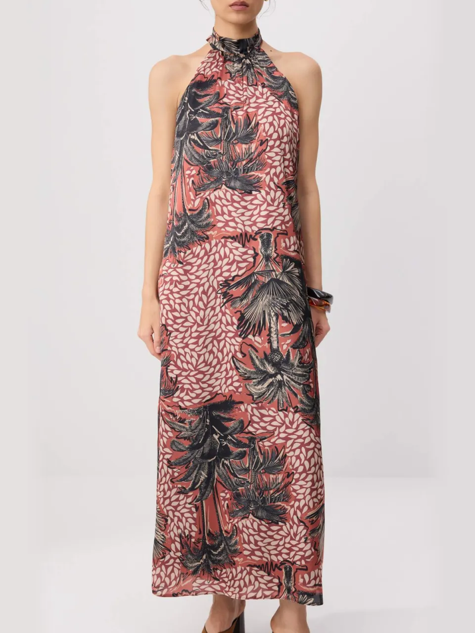 Trendyol TRENDYOLMİLLA Dames Rood Bloemen Maxi Mouwloos A-lijn Jurken, foto 2
