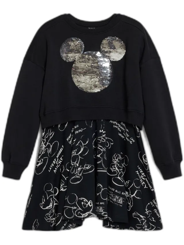 Desigual Meisjesjurk Desigual Mickey Sequins zwart