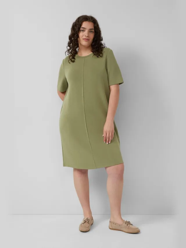 S.Oliver female - Scuba-jurk met biezen olijfgroen