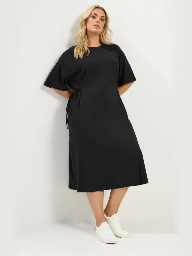 Yours Zwarte Midijurk Met Strik Aan De Voorkant-52 Black