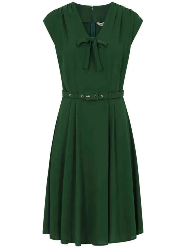 Banned Holly Flare jurk - M - Groen
