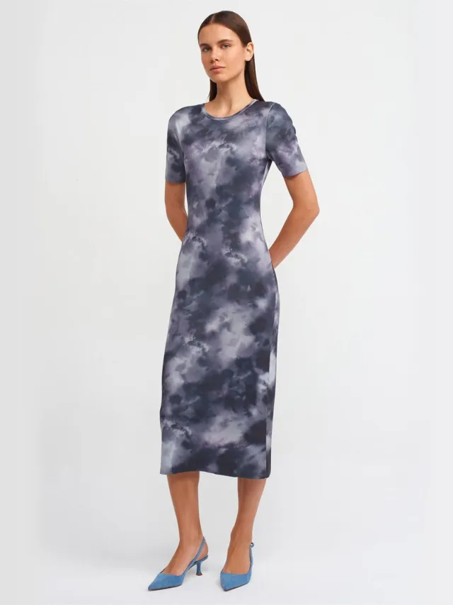 Dilvin Tie-Dye Bodycon Midi Jurk Veelkleurig