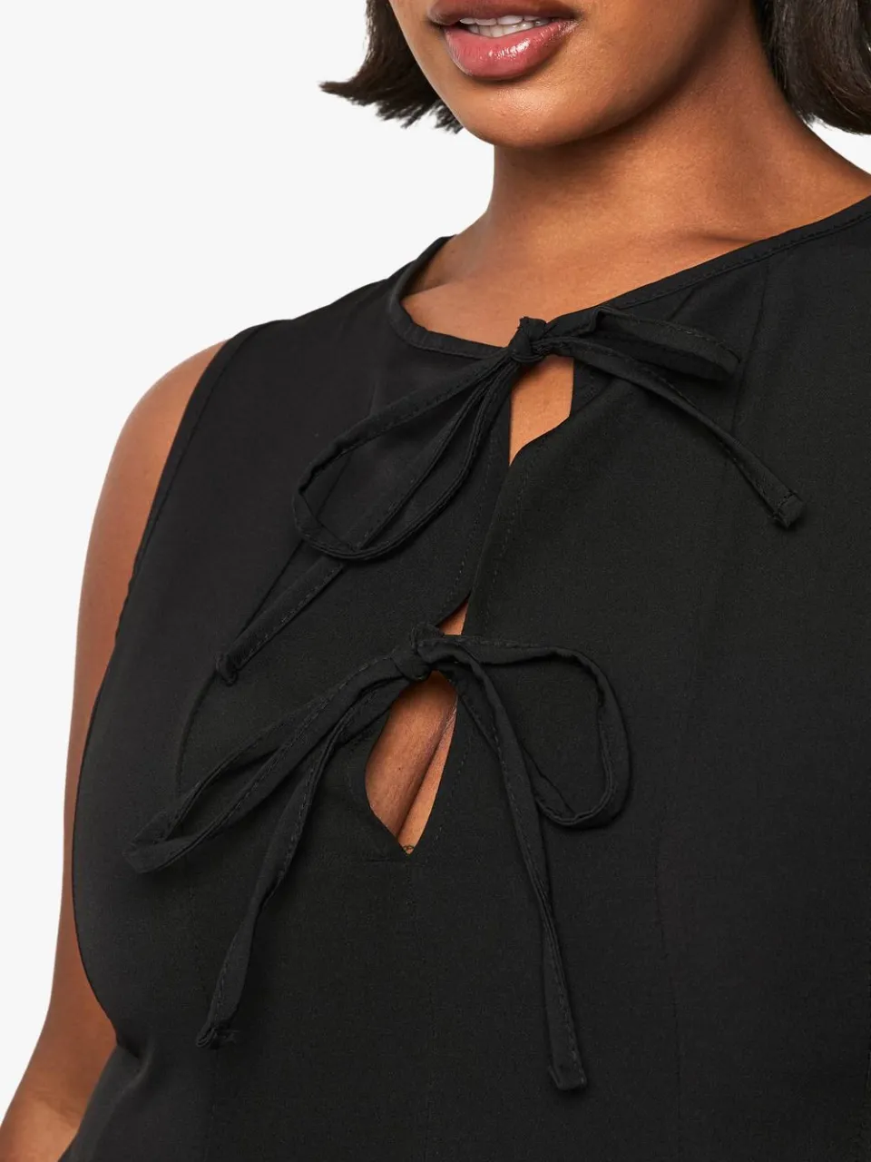boohoo Dames PLUS MOUWLOZE SKATERJURK MET STRIKDETAIL zwart, foto 4