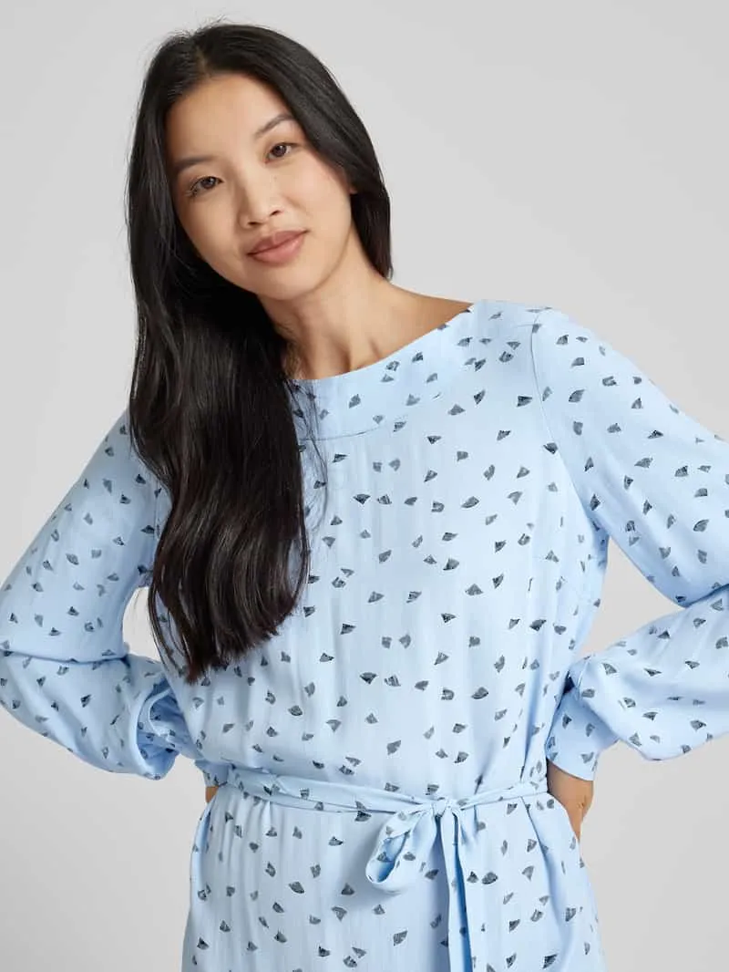 Tom Tailor Knielange jurk met all-over motief lichtblauw, foto 5