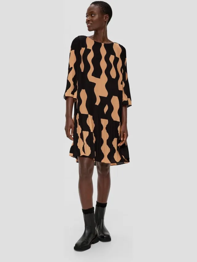 S.Oliver female - Mini-jurk met plisséplooien zwart