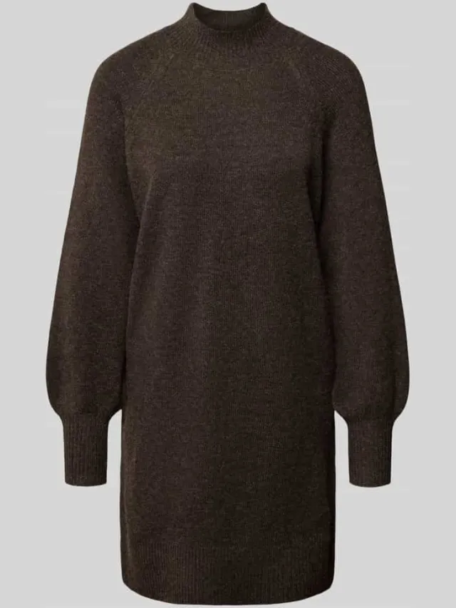 Only gebreide midi jurk met wol - grijs, foto 2