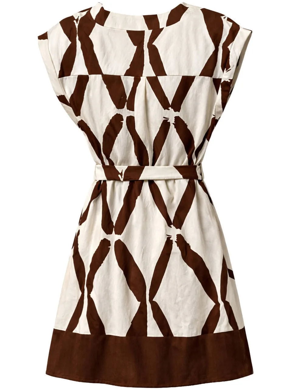 Smashed Lemon rayon korte jurk met print - ecru, foto 3
