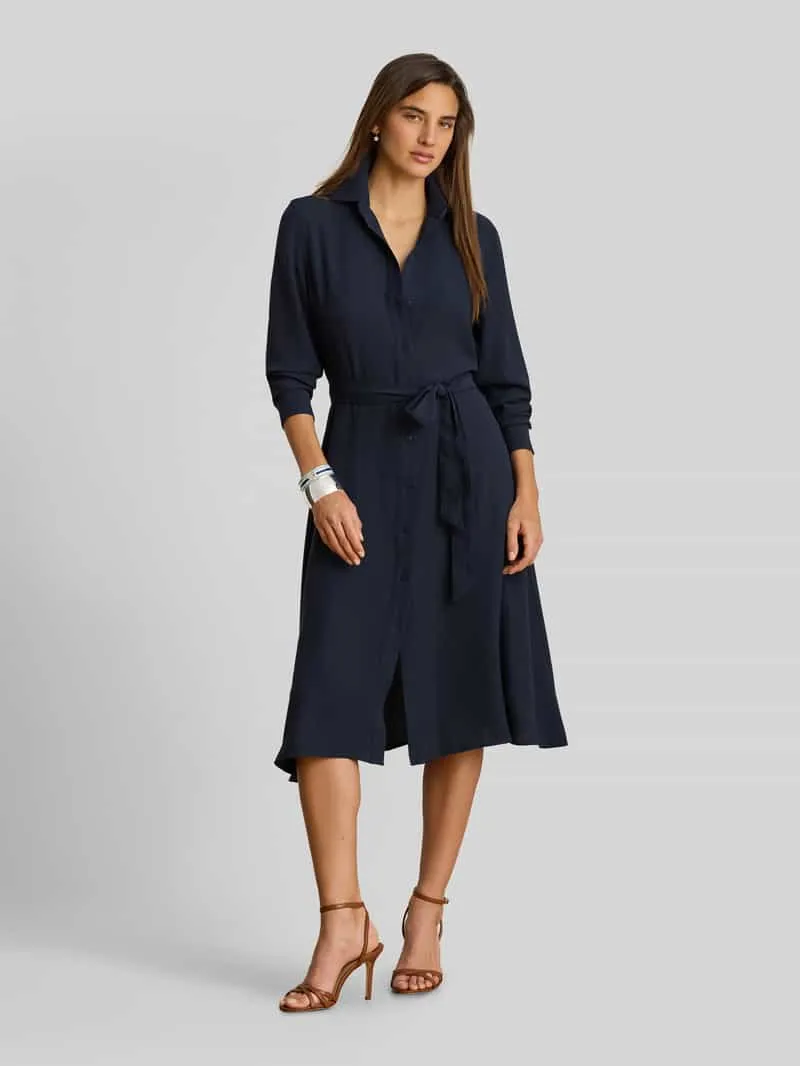 Lauren Ralph Lauren overhemdjurk met tailleriem Marineblauw