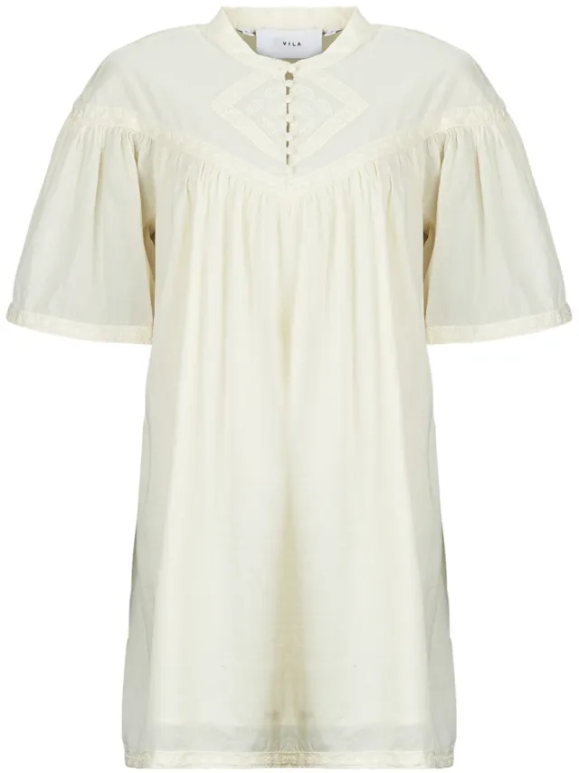 Vila Korte Jurk Vila VIESMA 2/4 SHORT DRESS/C36 Beige
