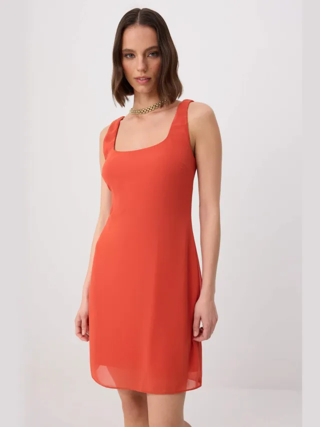 Trendyol TRENDYOLMİLLA Dames Rood Effen Kort / Mini Mouwloos A-lijn Jurken