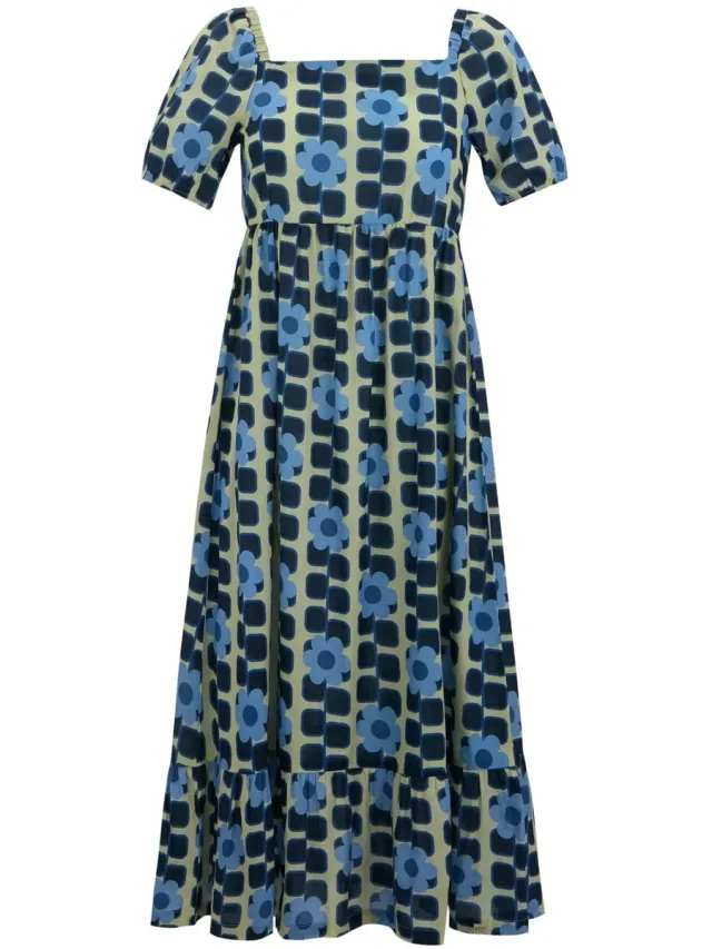Regatta Damesjurk Regatta Orla Kiely Midi Summer giant square flower blue