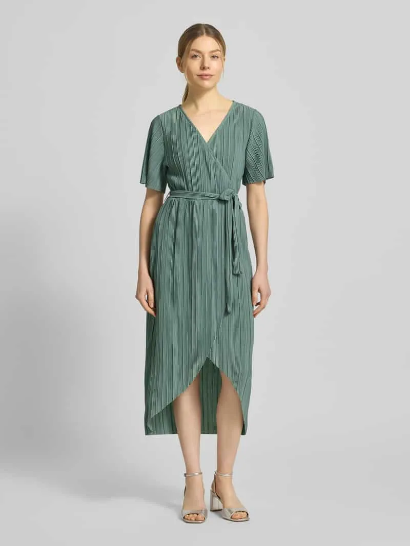 Yas Cocktailjurk in wikkel-look model 'LINDA' Groen
