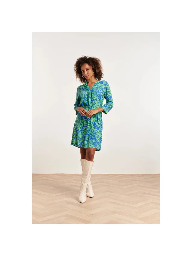 Smashed Lemon 23856 damesjurk met v-halsdierenprint Veelkleurig