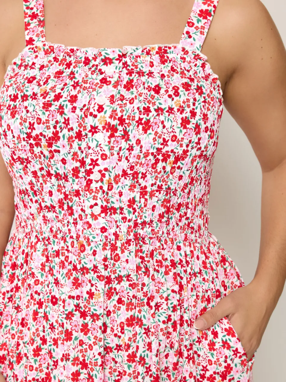 Yours Roze Gerimpelde Jurk Met Bloemenprint En Knoopsluiting-60, foto 5