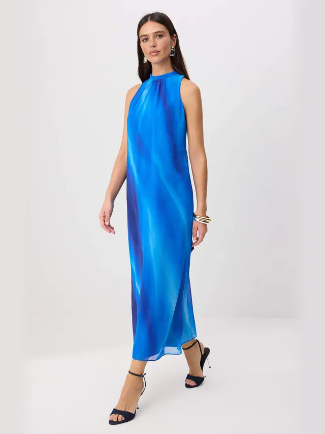 Trendyol TRENDYOLMİLLA Dames Meerkleurig Abstract Maxi Mouwloos Avond / Dagelijks Recht Jurken Veelkleurig