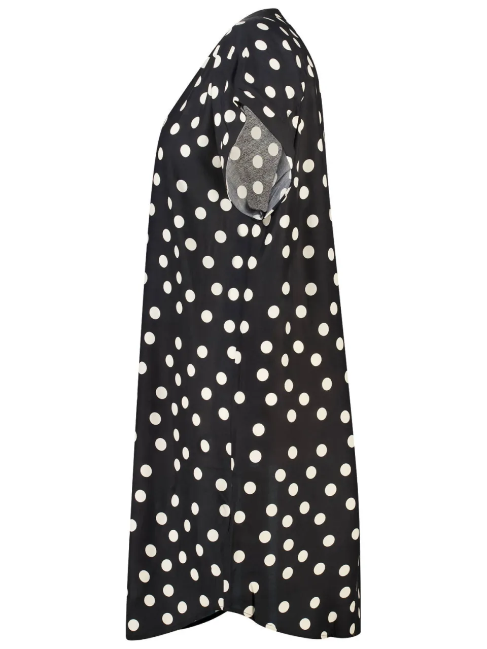 MS Mode viscose zomerjurk met plooien en stippen Plus Size - bruin, foto 4