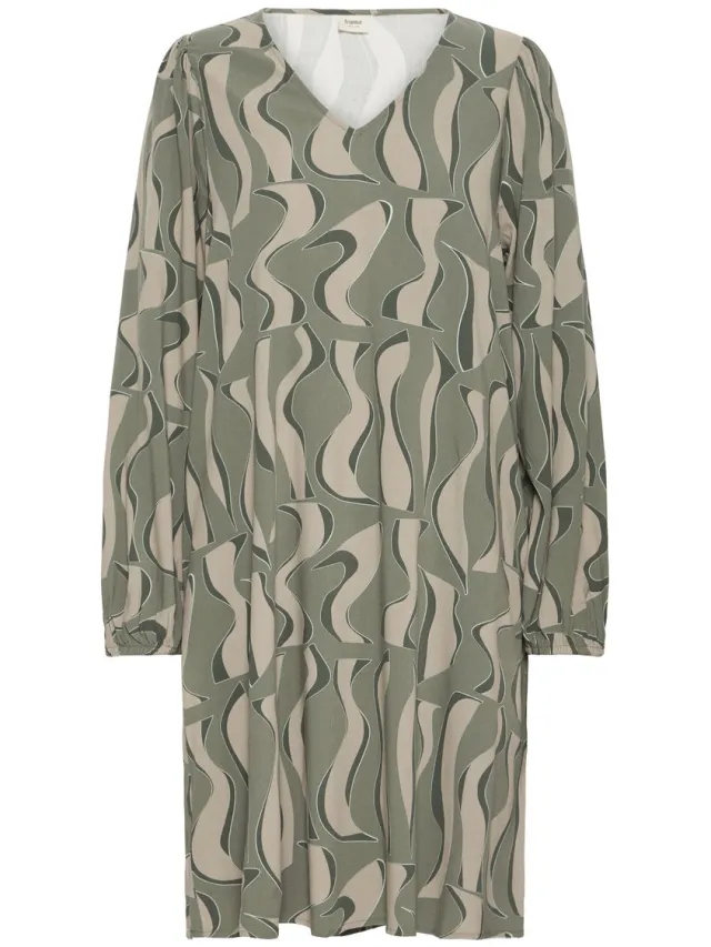 Fransa FRJUSTINI DR 1 - Dames - Mini jurken Dusty Olive ART