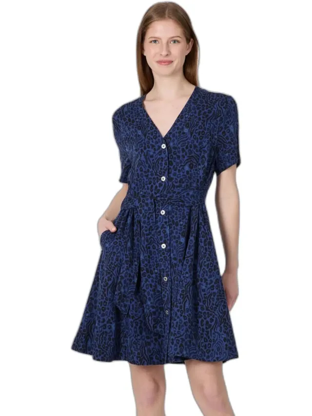 Ragwear Damesjurk Ragwear Kveeda Print nachtblauw