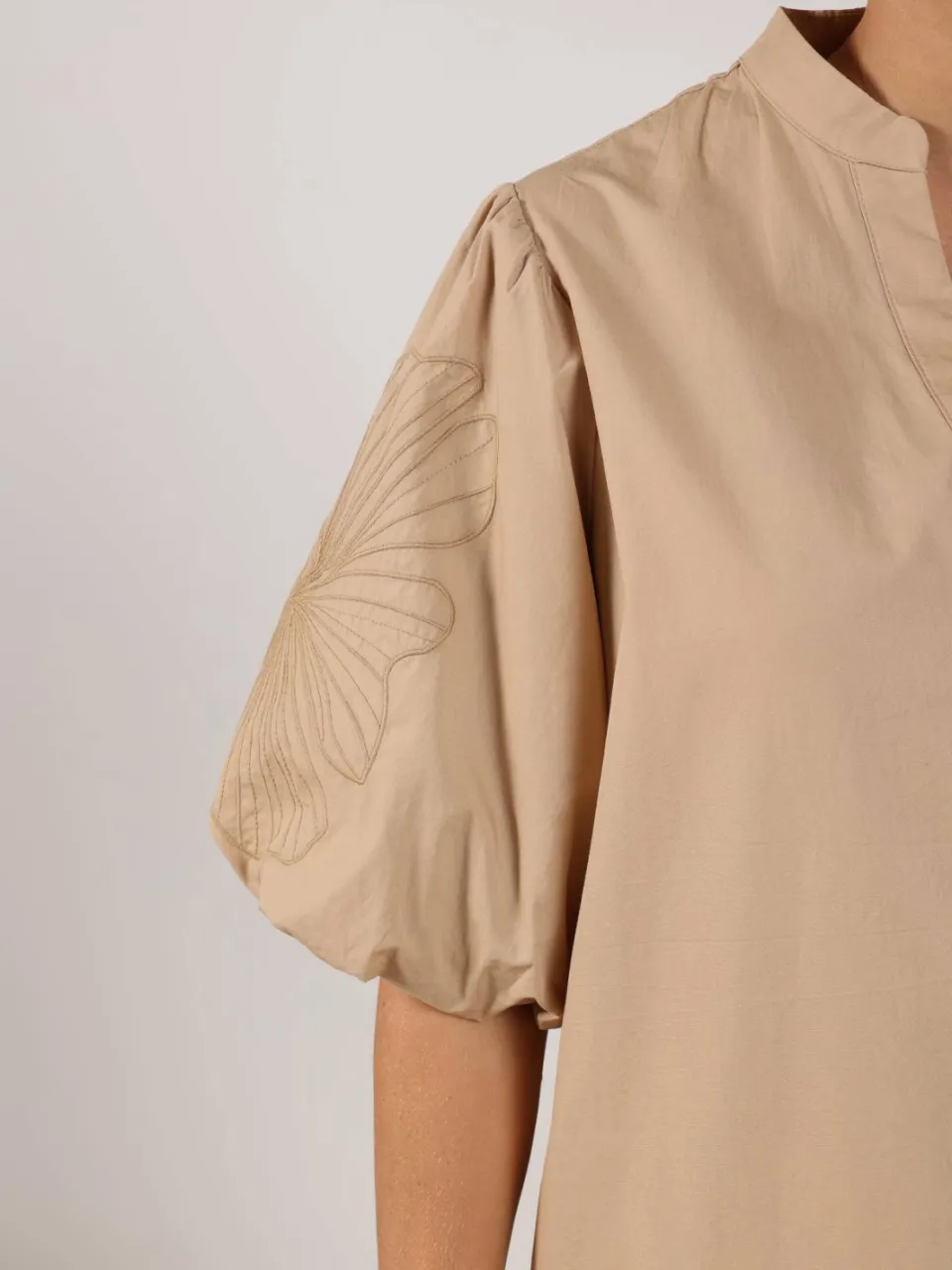 NUKUS gebloemde midi jurk camel, foto 8