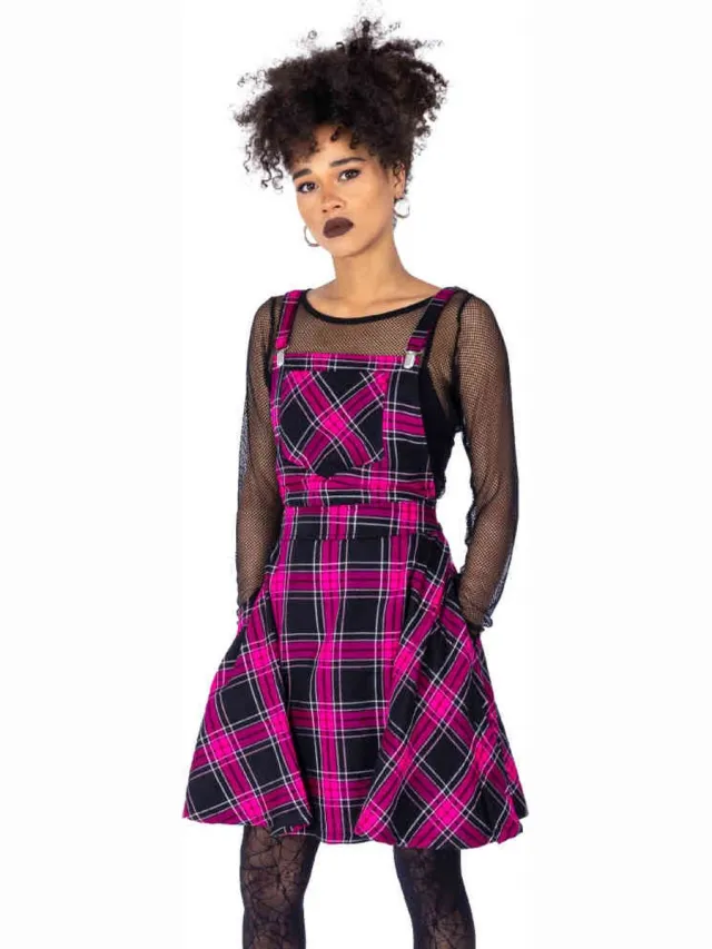 Rockabella Maeve Pinafore Korte jurk - XXL - Roze