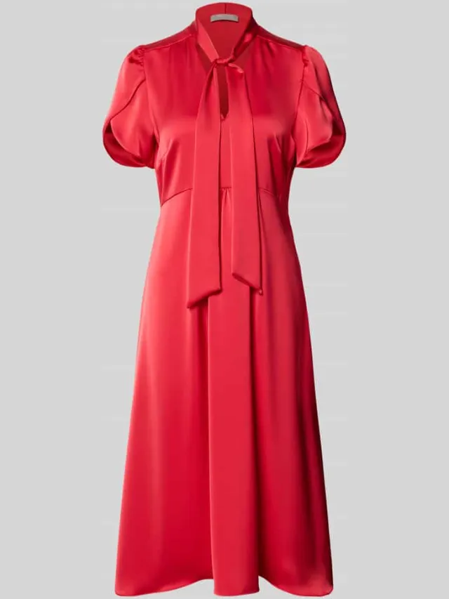 Christian Berg Woman Selection Midi-jurk met V-hals en Strik rood, foto 2
