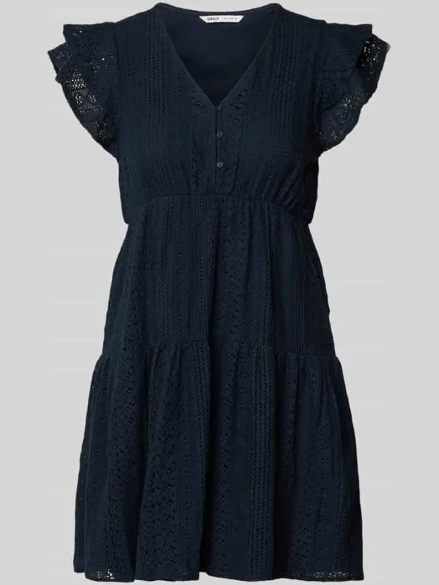 Only Getailleerde blousejurk van katoenmix model 'HELENA' marineblauw, foto 2