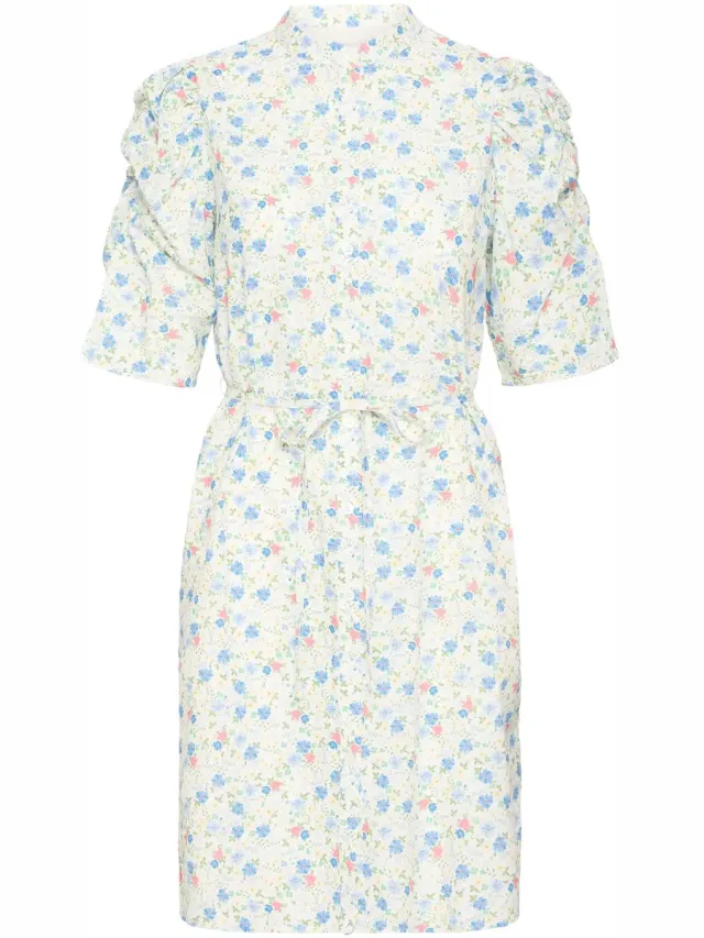 Ichi Dameshemdjurk Ichi Asdis cashmere blue flowers