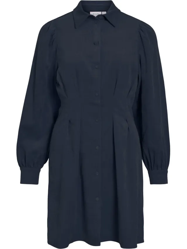 Vila VICORDU L/S SHIRT DRESS/4 - Dames - Mini jurken Navy Blazer