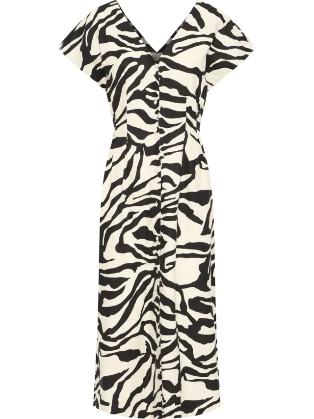 Ichi IHLINNO DR8 - Dames - Midi jurken graphic animal