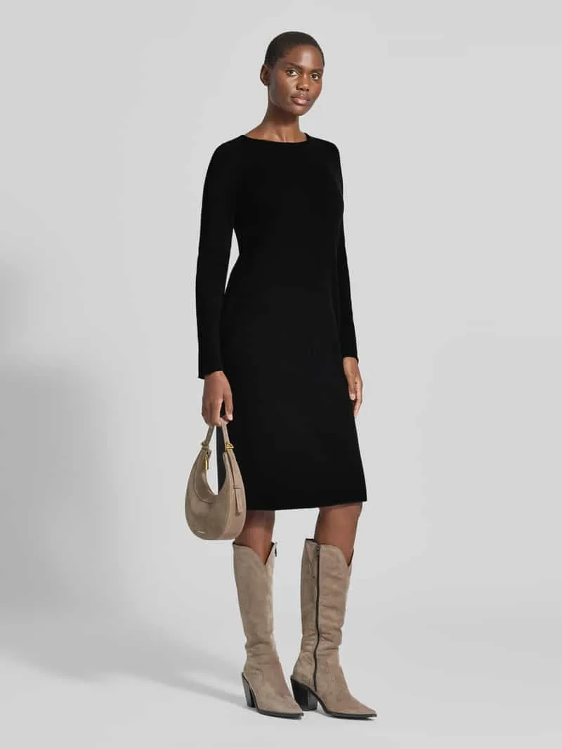 Christian Berg Woman Slim fit jurk van puur kasjmier in tricotlook zwart, foto 5