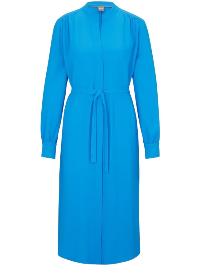 Boss Dibanorah midi-shirtjurk met V-hals en lange mouwen voor dames (Helder Blauw), foto 2
