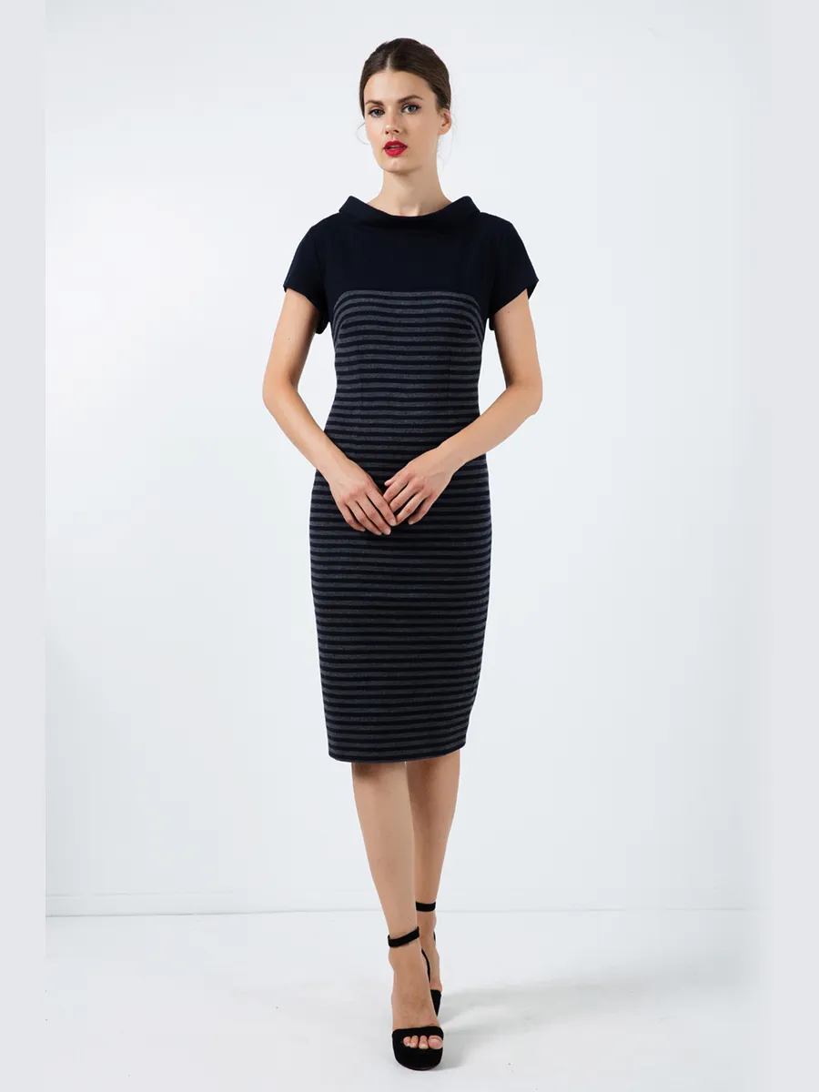 Conquista Aansluitende midi-jurk Marineblauw