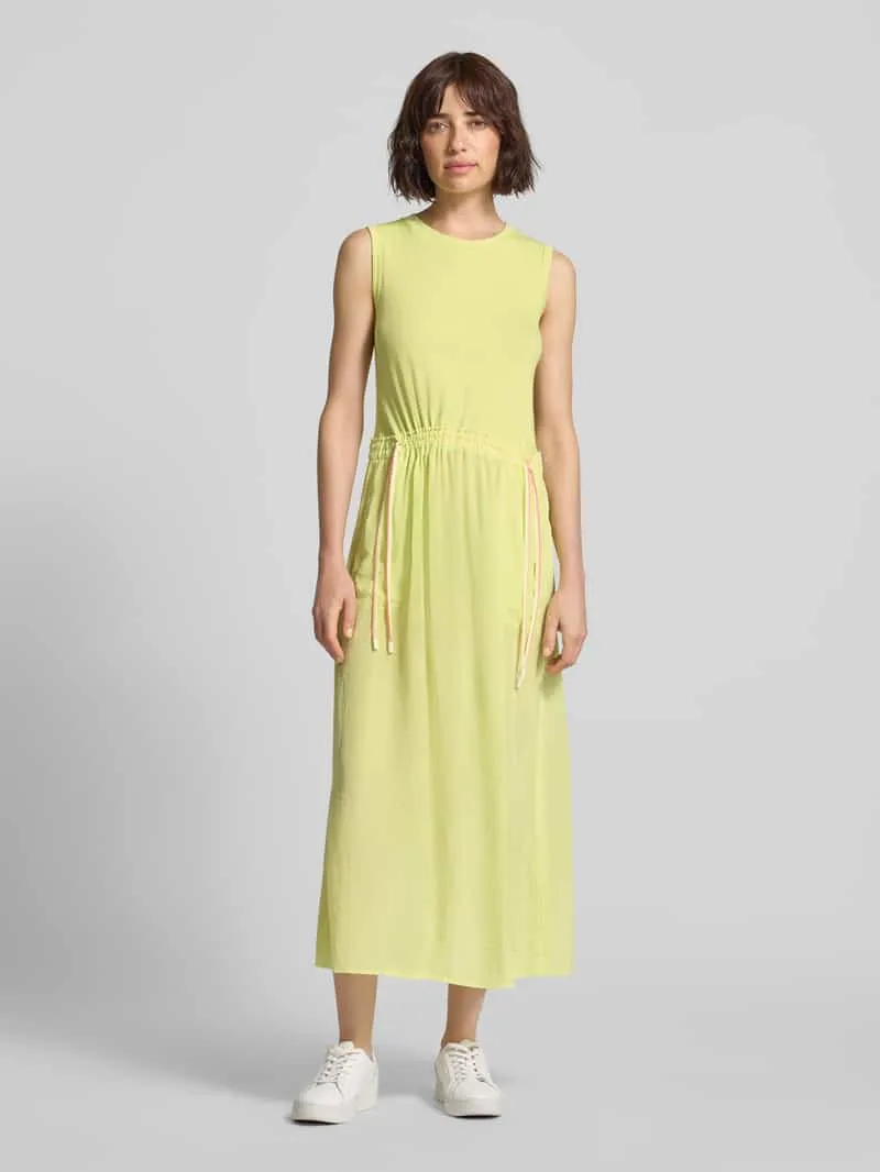 Marc Cain maxi-jurk met trekkoord bij de taille Neongeel gemêleerd
