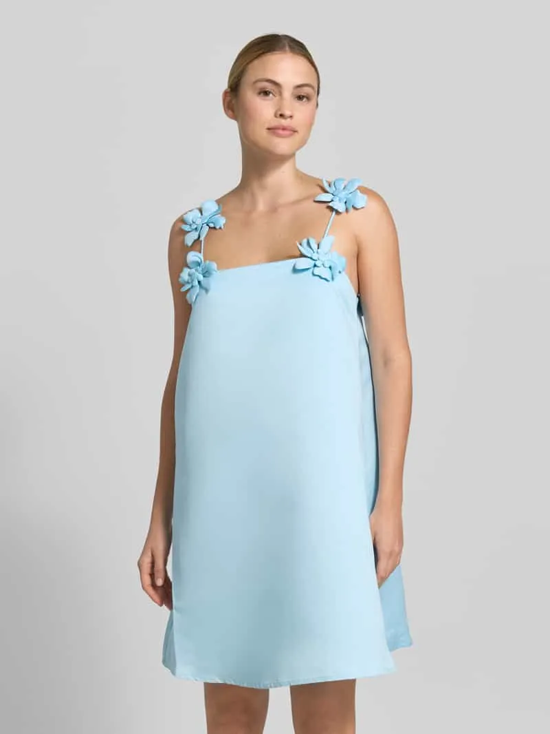 Y.A.S. cocktailjurk met florale applicaties model 'DOUCE' lichtblauw, foto 4